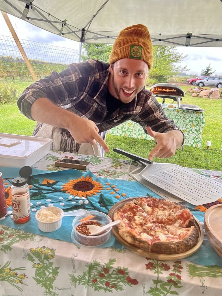 ChefLon at outdoor Ooni pizza setup